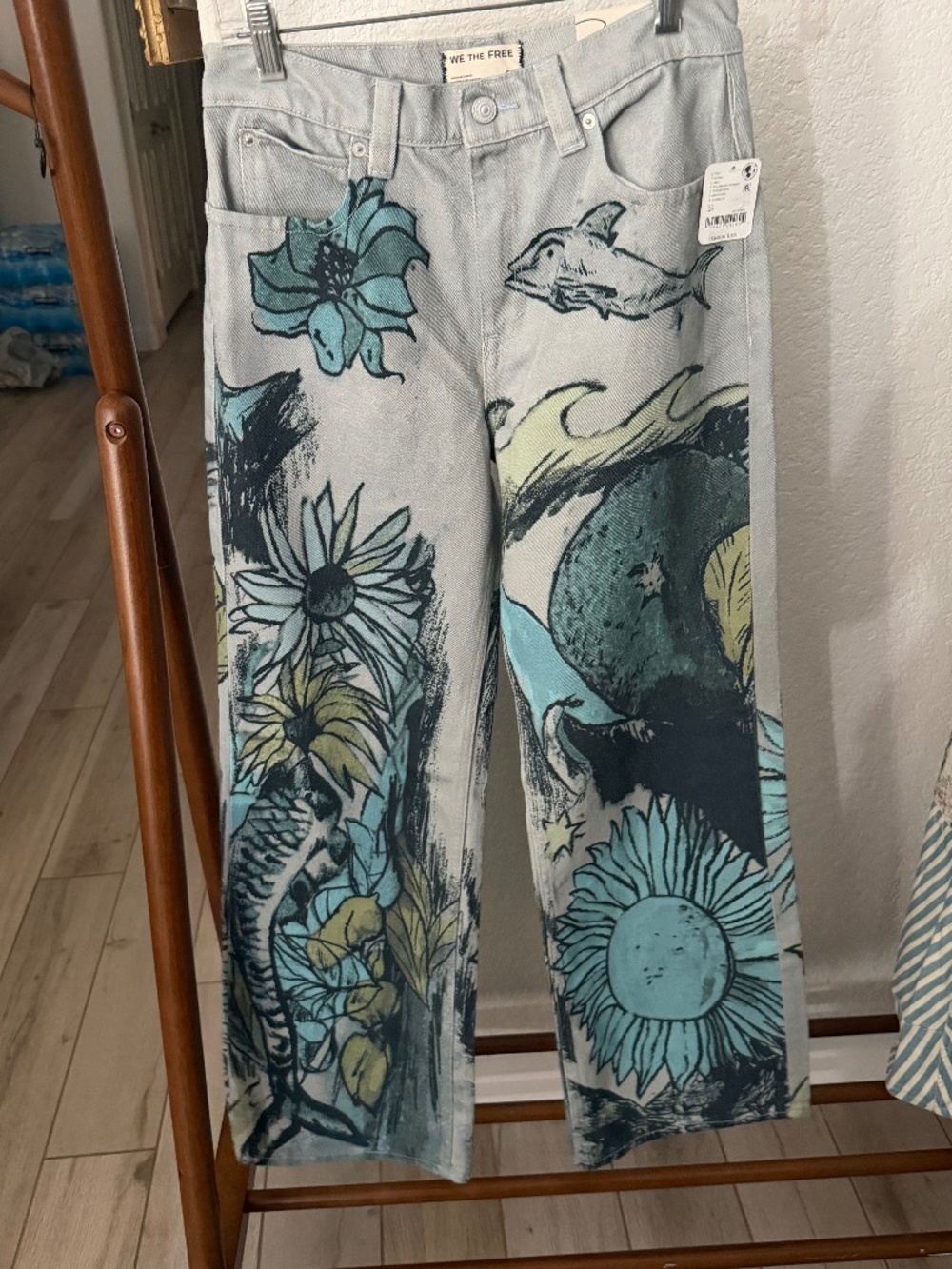 We The Free Straight Leg Jeans Seashore Combo Size 26